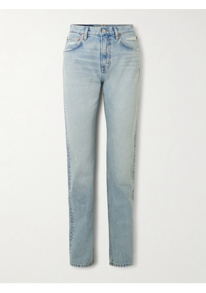 RE/DONE - The Blondie Distressed High-rise Straight-leg Organic Jeans - Blue - 23,24,25,26,27,28,29,30,32