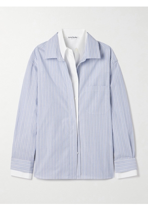 Acne Studios - Layered Striped Organic Cotton-poplin Shirt - Blue - DK32,DK34,DK36,DK38,DK40,DK42