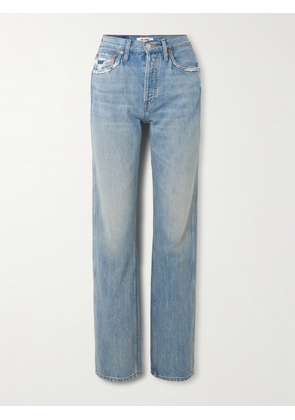 RE/DONE - 90s Distressed High-rise Straight-leg Organic Jeans - Blue - 24,25,26,27,28,29,30,31