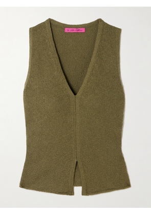 The Elder Statesman - Nora Lite Ribbed Cotton Tank - Green - x small,small,medium,large