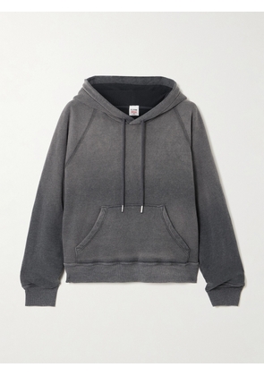 RE/DONE - + Hanes Cotton-blend Jersey Hoodie - Black - x small,small,medium,large,x large