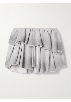 Acne Studios - Layered Organic Cotton-blend Jersey Mini Skirt - Gray - xx small,x small,small,medium,large