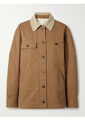 MARANT ÉTOILE - Ninon Corduroy-trimmed Cotton-twill Jacket - Brown - FR 34,FR 36,FR 38,FR 40,FR 42
