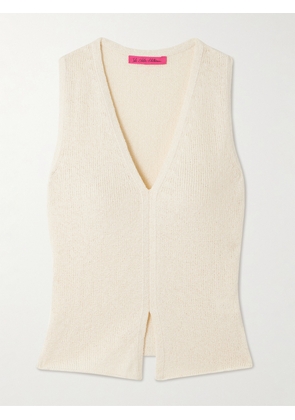 The Elder Statesman - Nora Lite Ribbed Cotton Tank - Cream - x small,small,medium,large
