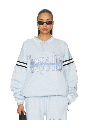 Boys Lie Motorsports Jordan Crewneck in Baby Blue. Size M/L. Also in XL/XXL, XS/S.