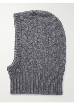 LISA YANG - Ylda Cable-knit Cashmere Balaclava - Gray - One size