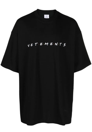 VETEMENTS Friendly logo-print cotton T-shirt - Black