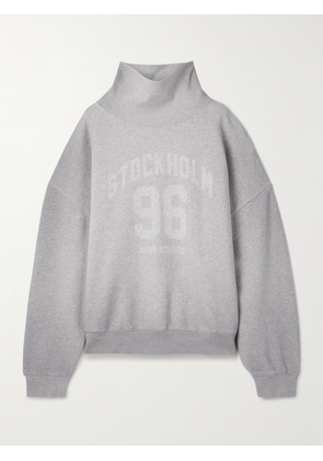 Acne Studios - Printed Organic Cotton-jersey Sweatshirt - Gray - xx small,x small,small,medium,large