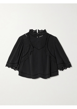 MARANT ÉTOILE - Frany Broderie Anglaise Crepe Blouse - Black - FR 34,FR 36,FR 38,FR 40,FR 42,FR 44