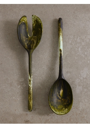 Dinosaur Designs - Stone Swirled Resin Servers - Green - One size