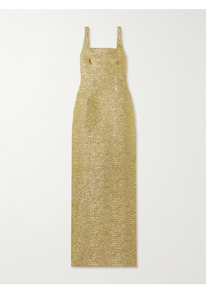 Emilia Wickstead - Micheline Metallic Seersucker Gown - Gold - UK 4,UK 6,UK 8,UK 10,UK 12,UK 14,UK 16,UK 18