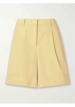 TWP - Cisco Pleated Cotton-poplin Shorts - Yellow - US00,US0,US2,US4,US6,US8,US10,US12
