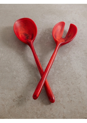 Dinosaur Designs - Stone Swirled Resin Servers - Red - One size