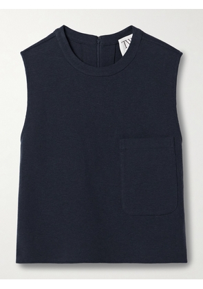 TWP - Cropped French Wool-blend Terry Tank - Blue - xx small,x small,small,medium,large,x large