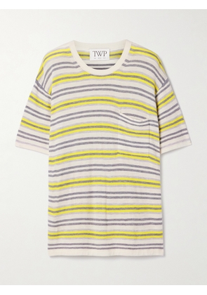 TWP - Beach Stripe Big Boy Striped Cashmere T-shirt - Yellow - xx small,x small,small,medium,large,x large