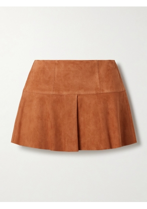 Isabel Marant - Dilara Pleated Suede Mini Skirt - Brown - FR 34,FR 36,FR 38,FR 40,FR 42