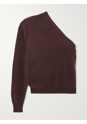 Allude - One-shoulder Wool And Cashmere-blend Sweater - Brown - x small,small,medium,large,x large