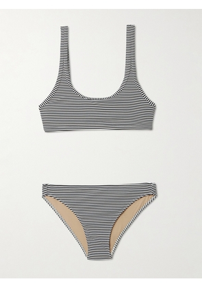 Lido - Ottantuno Striped Ribbed Bikini - Black - x small,small,medium,large,x large