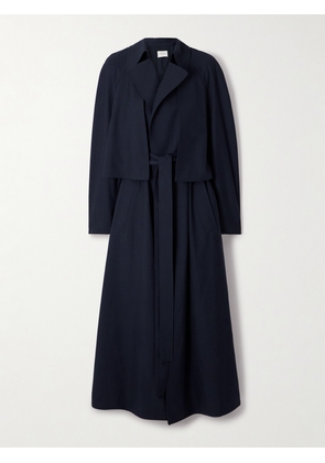 FFORME - Lennox Belted Pleated Twill Trench Coat - Blue - IT40,IT42,IT44