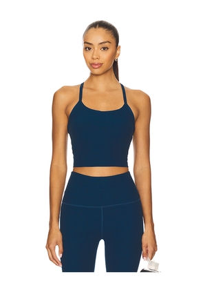 Beyond Yoga Spacedye Slim Racerback Cropped Tank Top in Blue. Size L. Also in M, S, XL, XS.