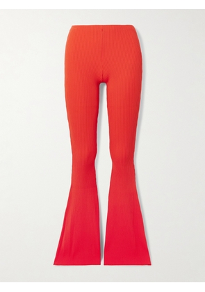Stella McCartney - Recycled Ribbed-knit Flared Pants - xx small,x small,small,medium,large,x large