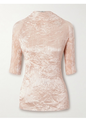 FFORME - Dahlia Crinkled Plissé-satin Blouse - Cream - IT38,IT40,IT42,IT44,IT46