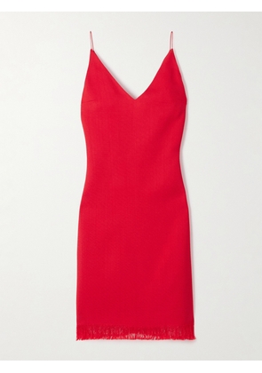 FFORME - Bella Fringed Woven Mini Dress - Red - IT38,IT40,IT42,IT44,IT46
