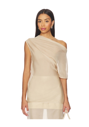 EAVES Saeunn Asym Top in Beige. Size L. Also in M, S, XL, XS, XXS.