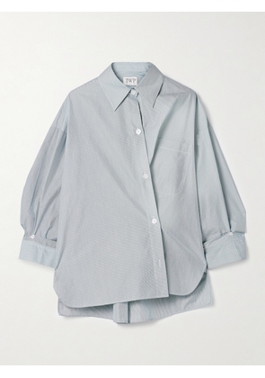 TWP - New Earl Asymmetric Striped Cotton-poplin Shirt - White - XXS,XS/S,M/L
