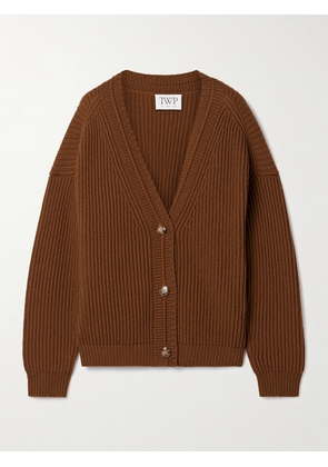 TWP - Ribbed Cashmere Cardigan - Brown - xx small,x small,small,medium,large,x large
