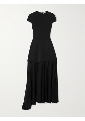 FFORME - Sienna Asymmetric Wool-blend Maxi Dress - Black - x small,small,medium,large,x large