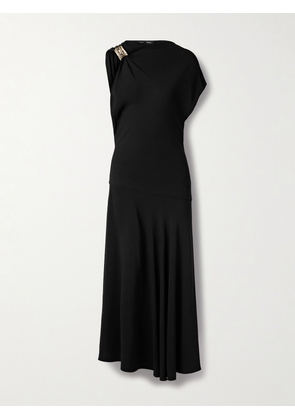 Proenza Schouler - Rue Asymmetric Embellished Draped Crepe Dress - Black - US0,US2,US4,US6,US8,US10,US12