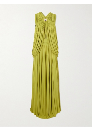 Proenza Schouler - Bari Embellished Draped Gauze-jersey Top And Maxi Skirt Set - Green - US0,US2,US4,US6,US8,US10