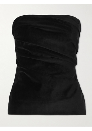 TOVE - Izel Cotton And Modal-blend Velvet Top - Black - FR 34,FR 36,FR 38,FR 40,FR 42