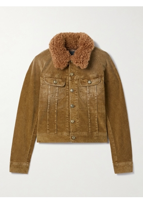 R13 - Trucker Fleece-trimmed Cotton-blend Corduroy Jacket - Brown - x small,small,medium,large