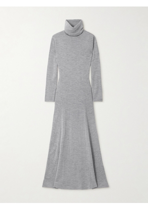 TOVE - Suzette Wool And Silk-blend Turtleneck Midi Dress - Gray - x small,small,medium,large