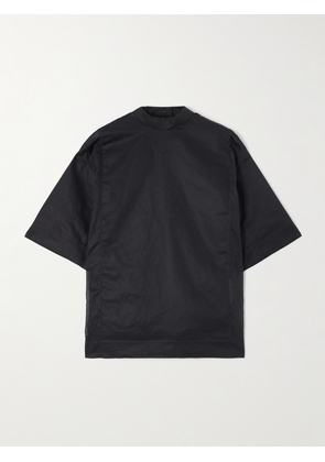Jil Sander - Oversized Organza-trimmed Cotton-poplin Top - Black - FR 34,FR 36,FR 38,FR 40,FR 42