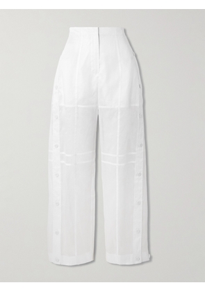 Jil Sander - Paneled Cotton-voile Wide-leg Pants - White - FR 34,FR 36,FR 38,FR 40,FR 42,FR 44