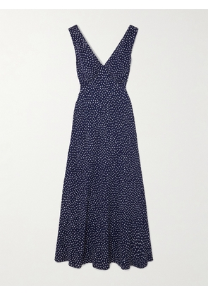 RIXO - Sandrine Polka-dot Crepe Midi Dress - Blue - UK 6,UK 8,UK 10,UK 12,UK 14,UK 16,UK 18,UK 20