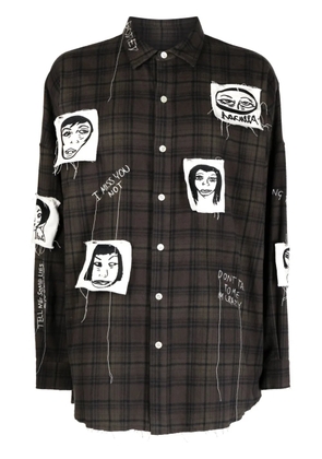 Haculla Sick Of It All plaid-pattern cotton shirt - Brown