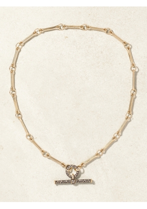 Lucy Delius - Show Your Bones And T-bar Trombone Link 14-karat Gold, Rhodium-plated And Diamond Necklace - One size