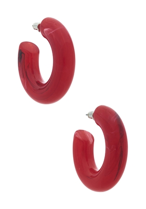 Casa Clara x REVOLVE Aila Hoop Earrings in Red.