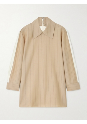Jil Sander - Pinstriped Wool And Mohair-blend Blouse - Neutrals - FR 36,FR 42