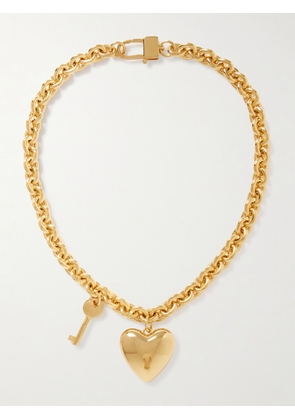 Martha Calvo - Heart Lock And Key Gold-plated Necklace - One size