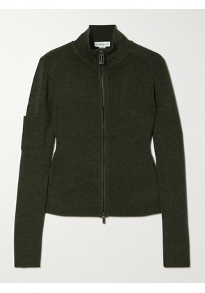 Victoria Beckham - Merino Wool-blend Zip-up Sweater - Green - x small,small,medium,large,x large
