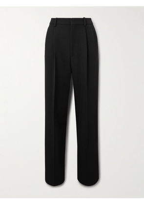 Victoria Beckham - Grain De Poudre Wool Pleated Wide-leg Pants - Black - UK 4,UK 6,UK 8,UK 10,UK 12,UK 14