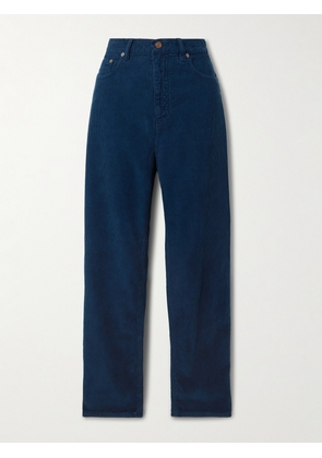 Victoria Beckham - Cotton-corduroy Straight-leg Pants - Blue - 24,25,26,27,28,29,30,31,32