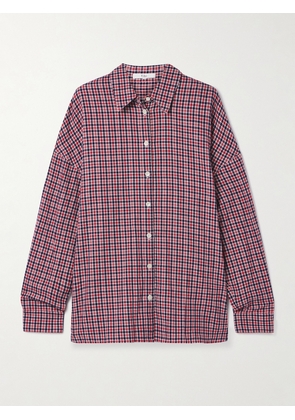 Tibi - Checked Cotton-flannel Shirt - Red - xx small,x small,small,medium,large,x large
