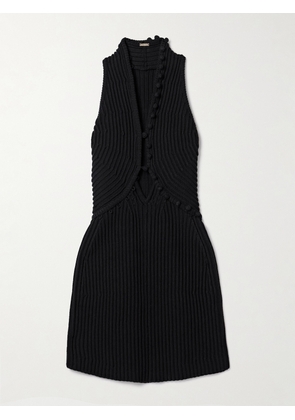 Cult Gaia - Vivienne Cutout Ribbed Cotton Mini Dress - Black - xx small,x small,small,medium,large,x large