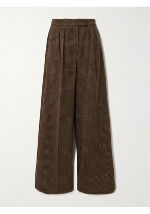 Max Mara - Ponza Houndstooth Cotton-blend Wide-leg Pants - Brown - UK 4,UK 6,UK 8,UK 10,UK 12,UK 14,UK 16,UK 18